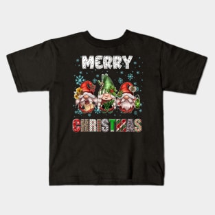 Merry Christmas Gnome Family Funny Xmas Tree Women Men Kids Kids T-Shirt